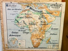 Ancienne carte scolaire Vidal Lablache: Afrique physique (n°16)