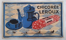 Ancienne Plaque lithographiée porte torchon CHICOREE LEROUX café cuisine 18x30cm