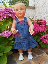  jolie robe salopette jeans pour bébé 3 mois ou poupée reborn,baigneur 55cm