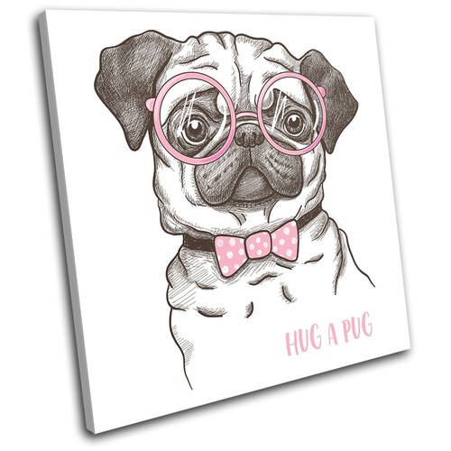 Hipster animals pug - animals, dog