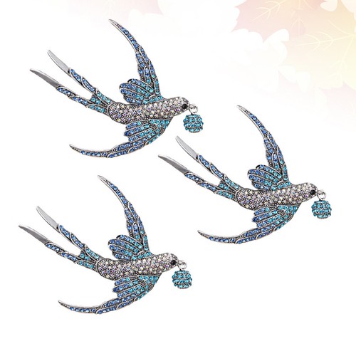 Reusable blue alloy brooch pin - blue,