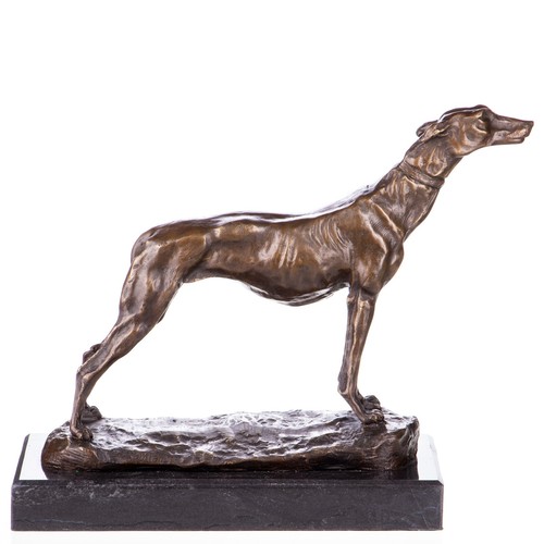 Sculpture bronze chien - en,