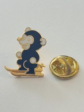 pin's ourson ours bear ski montagne skieur snow piste baton paire sport alpin