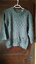 Pull gris mailles ajourées T M