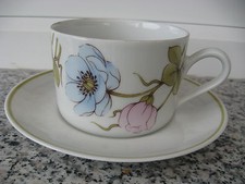 DEJEUNER / SOUCOUPE BAVARIA SCHERZER Décor Fleurs pastelles 9,8 cm diamètre