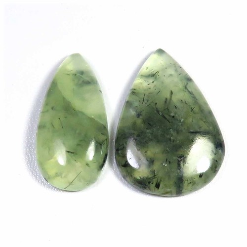 Prehnite rutile cabs 39mm - prehnite,