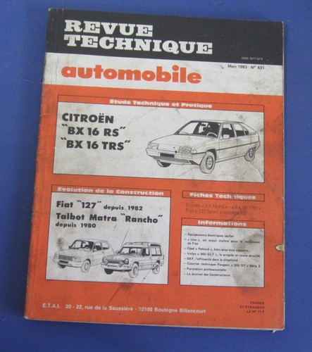 Revue technique rta 431 - technique,