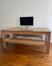 Table Ethnicraft en chêne massif avec 2 rallonges