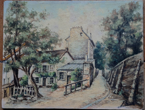 Tableau ancien vers 1900 huile - vers,