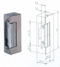 Gâche électrique 10/24V à