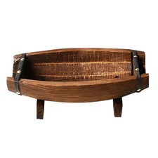  Petit seau en bois demi-tonneau jardinières Pots de plantes Vintage 11.7x6.2