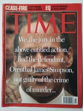 Time Magazine 1995 O.J. OJ Simpson acquittal on capital murder VERDICT No Label