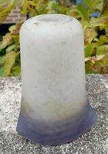 Tulipe ancienne Art Déco  verre marmoréen  blanc et violet Degué Muller DN2555/2