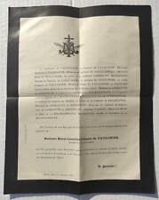 FAIRE PART DECES 1880 Mme Marie Leontine Celeste DE VAULCHIER novice Sacré Coeur