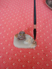 petite chouette sur socle onyx et porte crayon