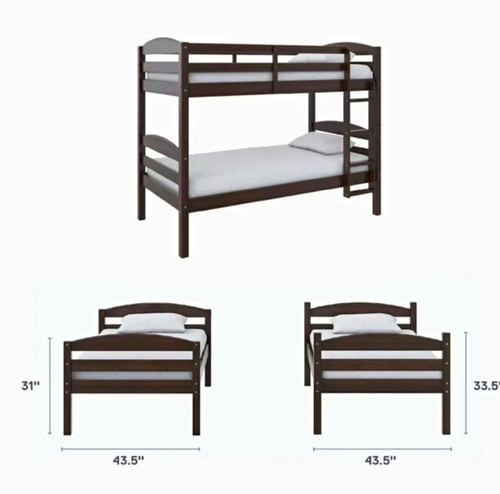 Brown wood stackable - bunk, bed