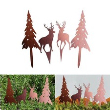 Décoration de Noël rustique extérieure esthétique avec arbres en fer et renn