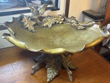 Coupe Art Nouveau En Bronze Au Moineau Centre De Table Japonisant