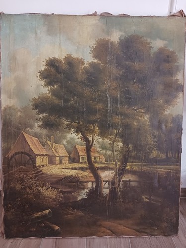 Ancien peinture paysage - , les