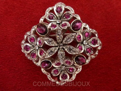 Broche carré losange fleuri - broche, fleuri"