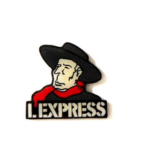 RNT 2d/ Pin's Journal Magazine L'EXPRESS  François Mitterrand dessin Tim