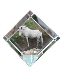 Cheval Fjord - Kristallwürfel Avec Image de Cheval, En Cristal, Sechseckiger