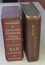 Ancien petit classeur à négatifs + petit album photo pour format 9 x 6 cm. Vides