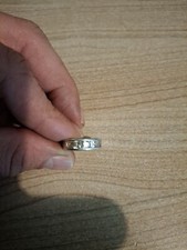 Bague Argent 925  Taille 54  5,2 Grammes  5 Strass Brillants