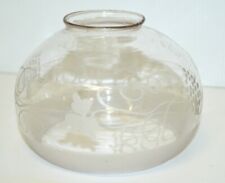 -TULIPE de LAMPE XIXe CRISTAL Soufflé décor feuilles Vignes et raisin gravés