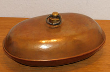 vintage ancienne bouillotte en CUIVRE ovale de DECORATION 1.3KG 30 x 12 x 20cm