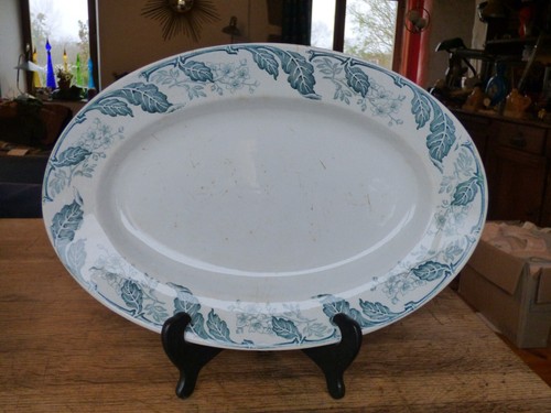 Ancien plat ovale faïence - plat, en