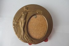 Beau Vieux Cadre Photo Bronze Relief