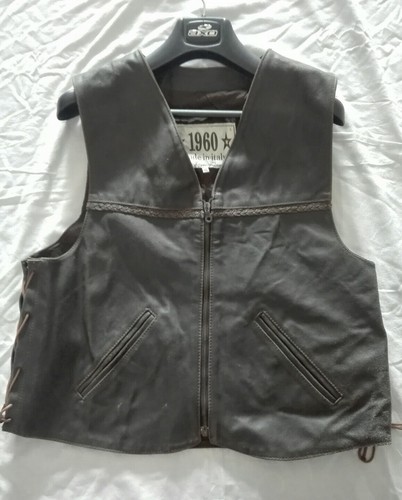 Gilet pelle marrone - pelle, in