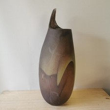 Ancien Vase En Verre Dépoli