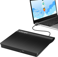 Cocopa Lecteur CD/DVD Externe Pour PC, USB 3.0 Graveur Enregistreur Portable RW/