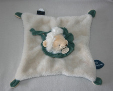 DOUDOU ET COMPAGNIE DOUDOU LION PLAT BOULE LANGE DC3931 BEIGE VERT ETAT NEUF