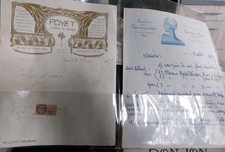 Collection coiffure Facture de 1927 et bi de commande de 1953 . Belles en-têtes 