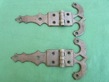 2 charnières ancienne laiton couleur argent ferrures porte meuble