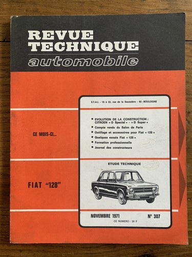 Revue technique rta fiat 128 - revue,