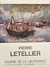 Pierre Letellier - Affiche originale d'exposition - G. Lieutenance - Honfleur - 1988