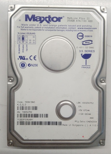 Maxtor maxline plus 250gb - plus, ii