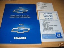 2002 Chevrolet Cavalier Propriétaire Manuel OWNER'S Neuf Set
