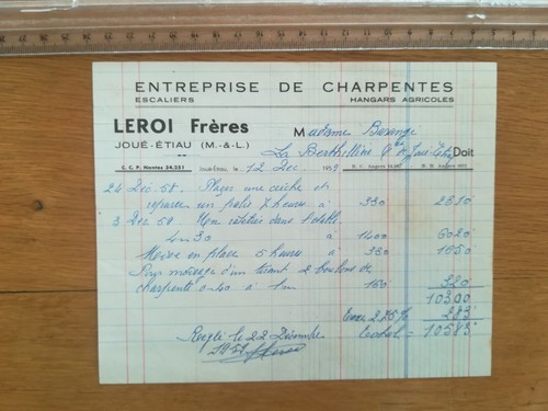 Facture leroi frères - -,