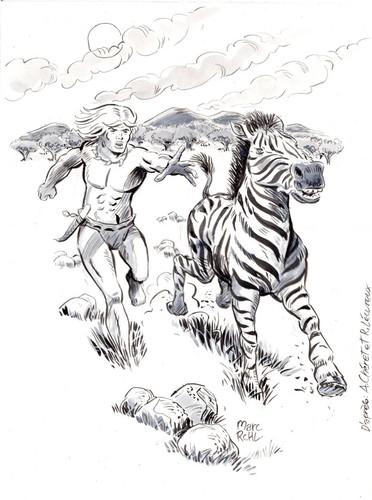 Rahan zèbre dessin - rahan,