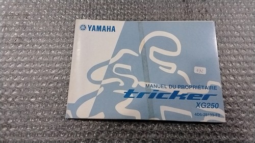 Yamaha tricker 250 manuel - tricker,
