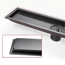 Vidange de sol robuste en acier inoxydable noir avec filtration double couche ??