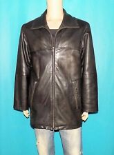 manteau SERGE BLANCO en cuir d'agneau noir taille M