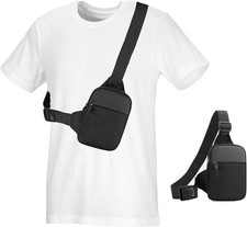 Petite Sacoche Poitrine Homme, Sac Poitrine Homme, Sac Bandoulière Étanche pour 
