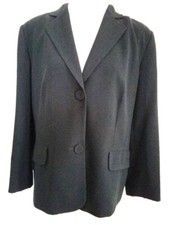 Kate Hill Woomen Sz 16 Suit Jacket Blazer Button down Black Career Professional