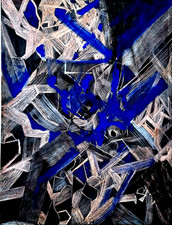 ART ABSTRAIT pastel et gouache